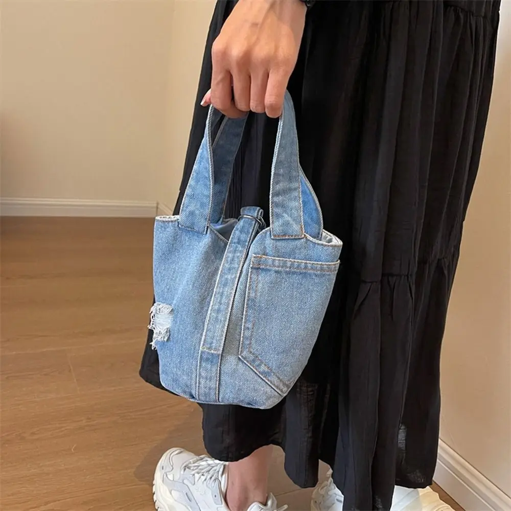 Sacs à main décontractés en denim pour femmes, sacs à main pour dames, poches pour téléphone, doux, cool, initié, mode, nouveau, E27