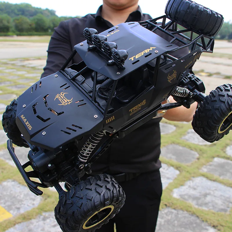 Large-Scale RC Monster Off-Road Truck, 4WD All-Terrain Rock Crawler High-Speed Drift with Rechargeable Battery