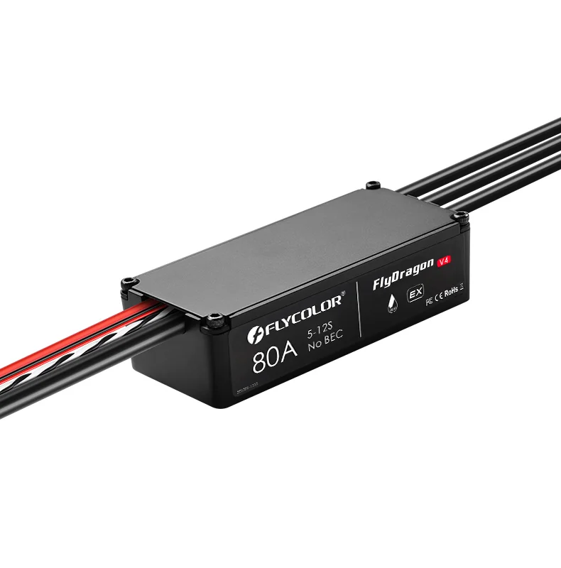 

Flycolor FlyDragon 80A V4 ESC пластик 5-14S многороторный бесщеточный регулятор скорости для квадрокоптера БПЛА Дрон RC Запчасти