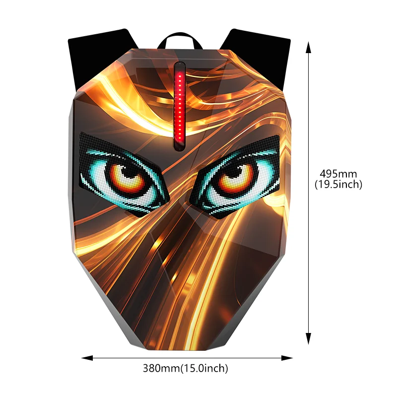 Kolorowy Plecak Rowerowy z Diodą LED, Programowalne Sterowanie, Twardy Wodoodporny Plecak Rowerowy