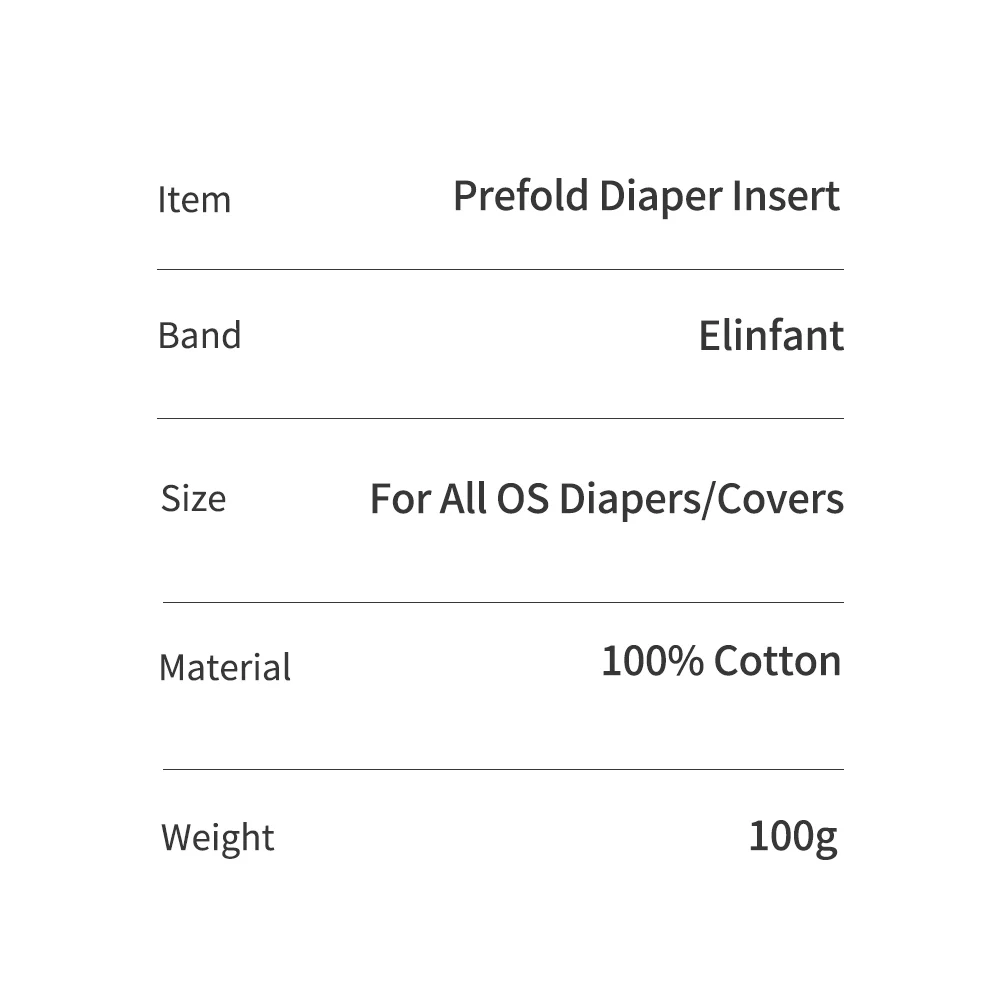 Elinfant 10PCS Lot 100% Soft Unbleached Cotton Softness Dry Fast Absorbency Baby Prefold Cloth Diaper Insert