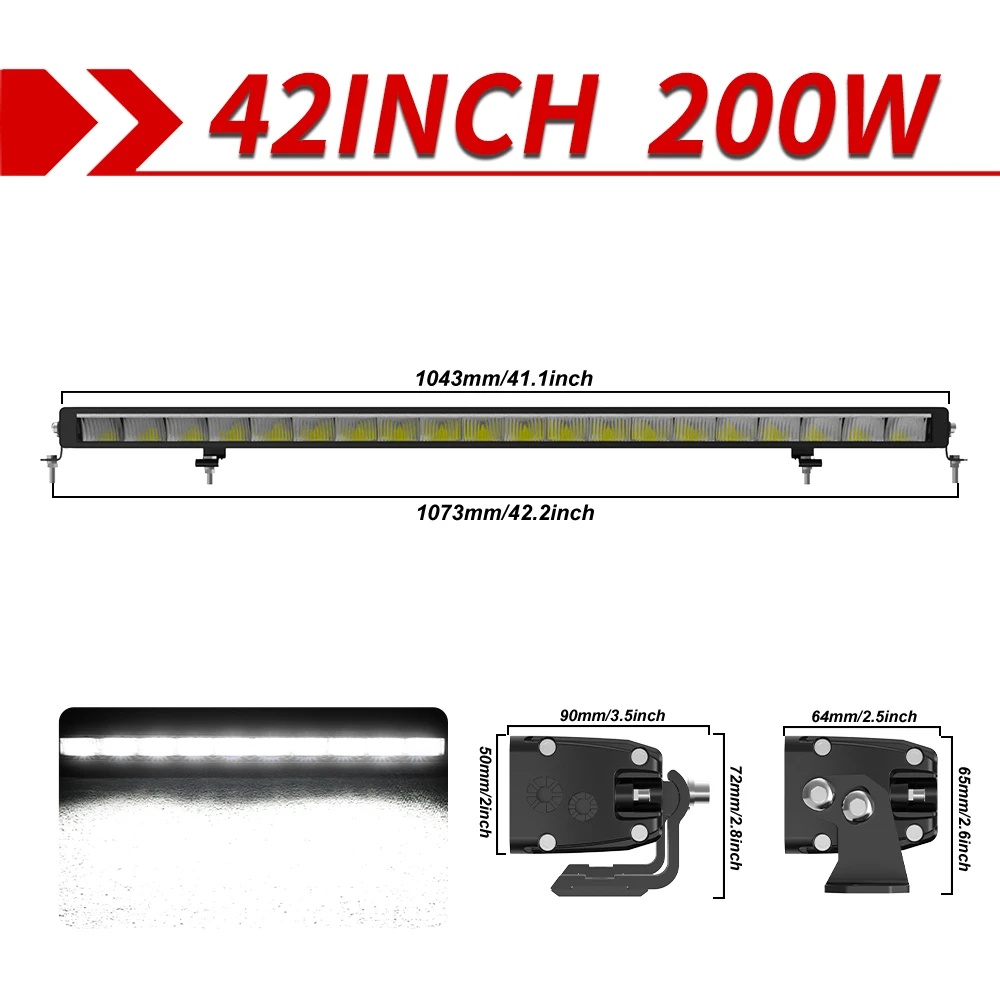 CO LIGHT LED-lichtbalk 22 inch 50.000LM Spot Flood Combo Beam DRL 3500K dubbele rijen rijden off-road mistwerklamp voor vrachtwagen auto
