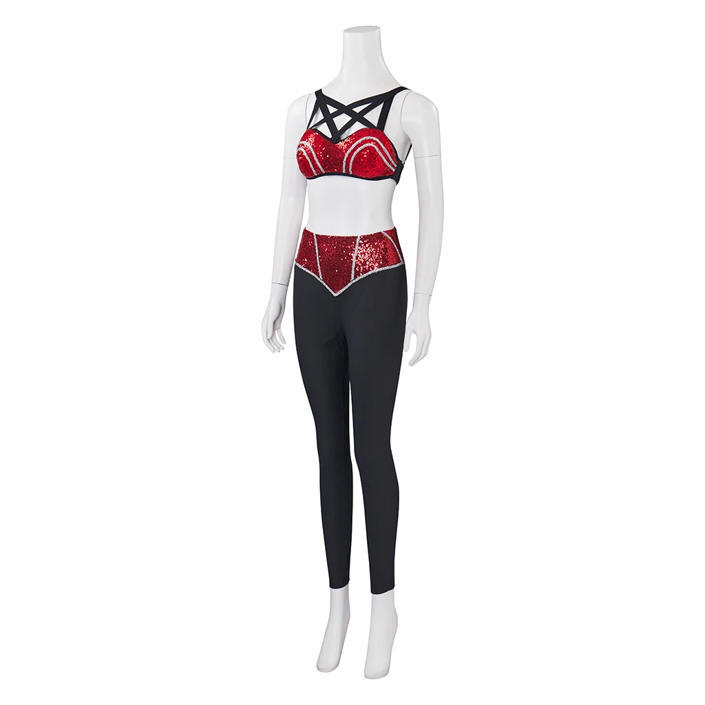 Selena Quintanilla Cosplay Costume Sexy Red Bra Costume Top Pants Singer Selena Halloween Costume Stage Performance Outfit Women