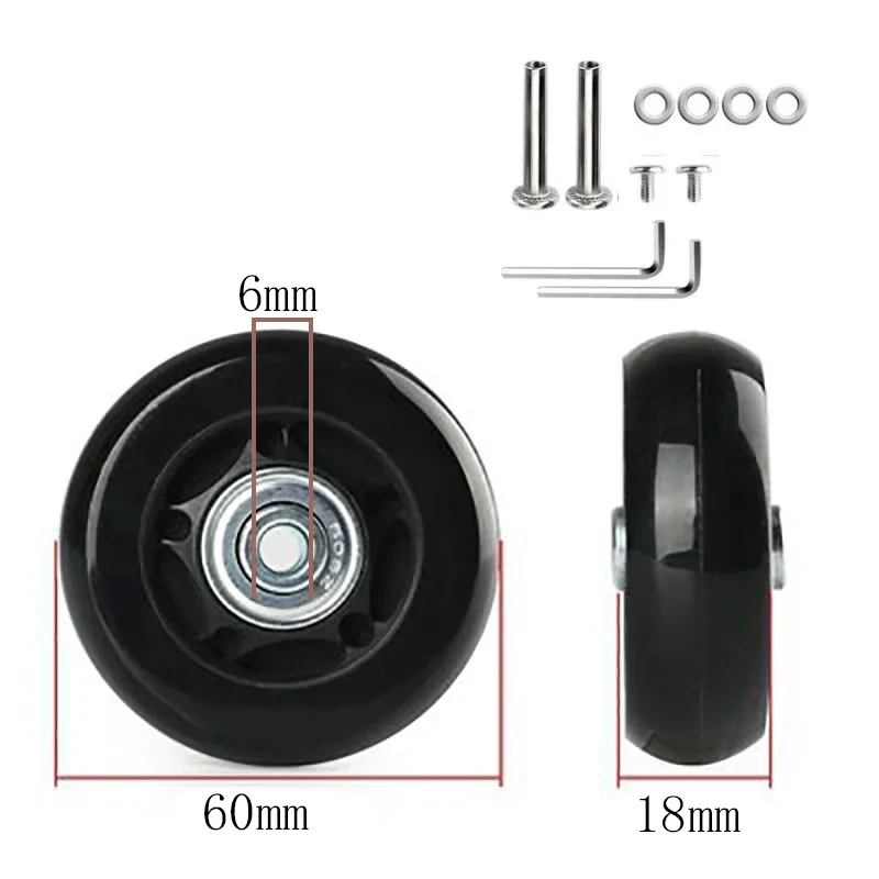 12/24 sztuk/zestaw części do walizek osie Dia40mm/50mm/60mm ciche kółka do bagażu podróżnego kółka naprawa osie zamienne zestaw naprawczy