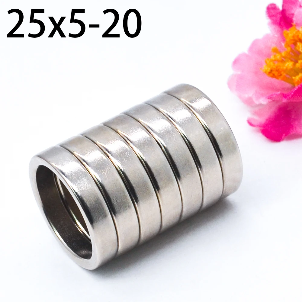 1/3/10/50/1000Pcs 25x5 mm Hole 20mm 19x5 Hole 14mm Round Ring Neodymium Magnet Strong Permanent Rare Earth Magnets for Craf  new