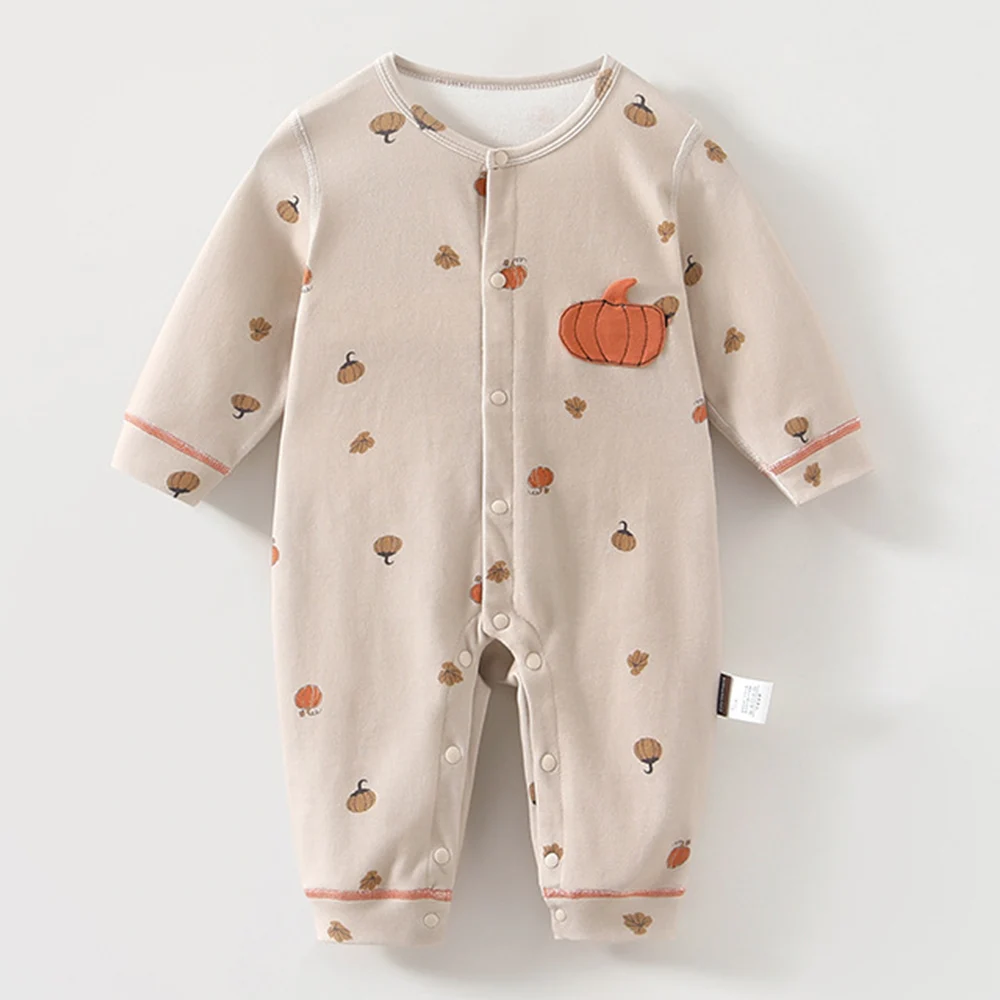 

Комбинезон для новорожденных унисекс с длинным рукавом, хлопковый, весенне-осенний, для мальчиков и девочек