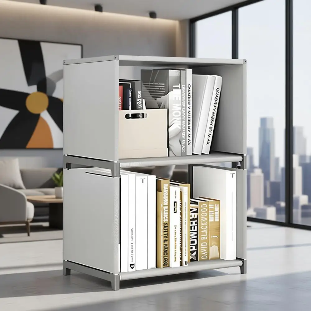 

Tool-Free Assembly Cube Storage Shelf Organizer for Bedroom, Closet, Small Spaces, and Kids' Clothes, Nursery Use