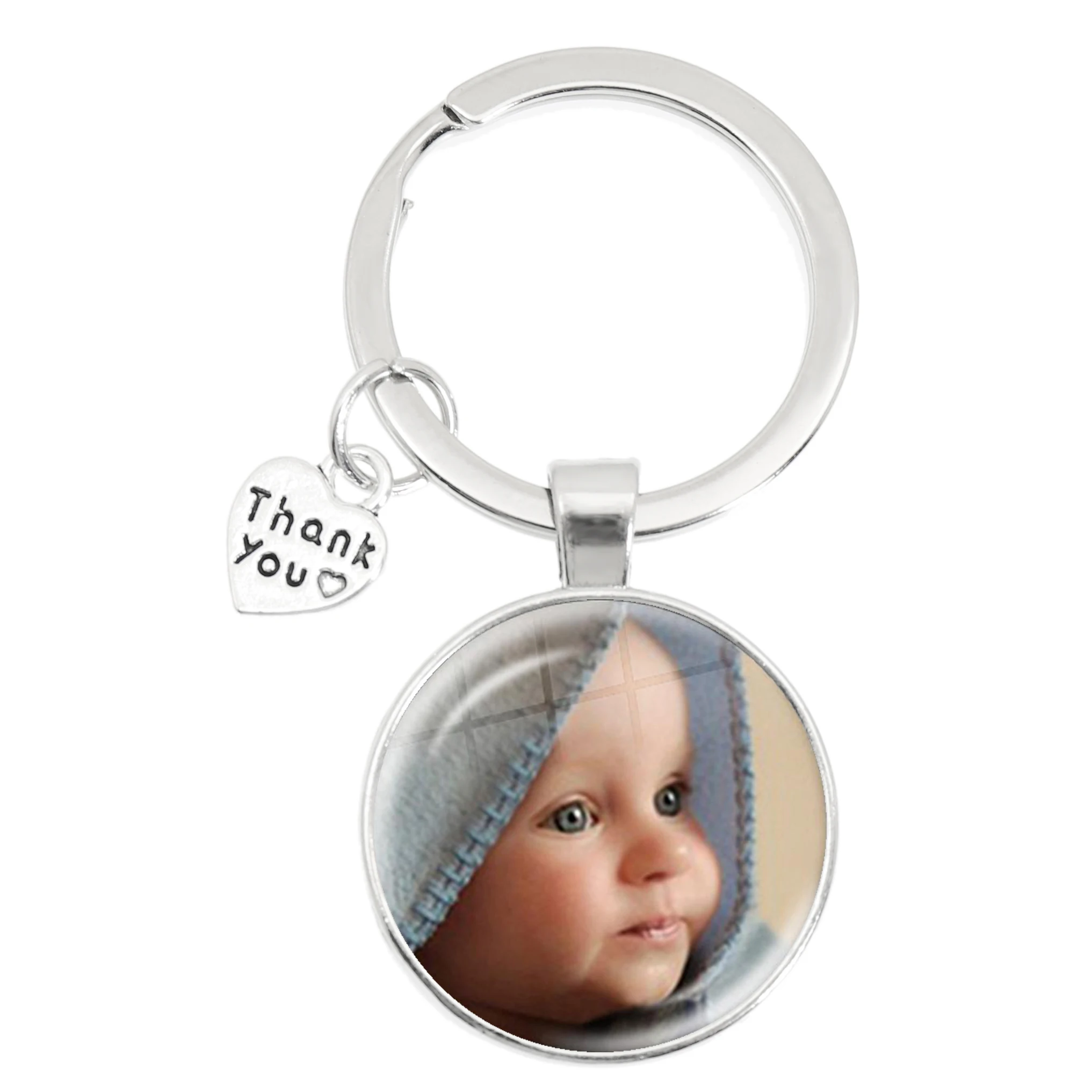 Personalized Custom Keychain Photo Mum Dad Baby Children Grandpa Parents Thank You Designed Photo For Family Anniversary Gift