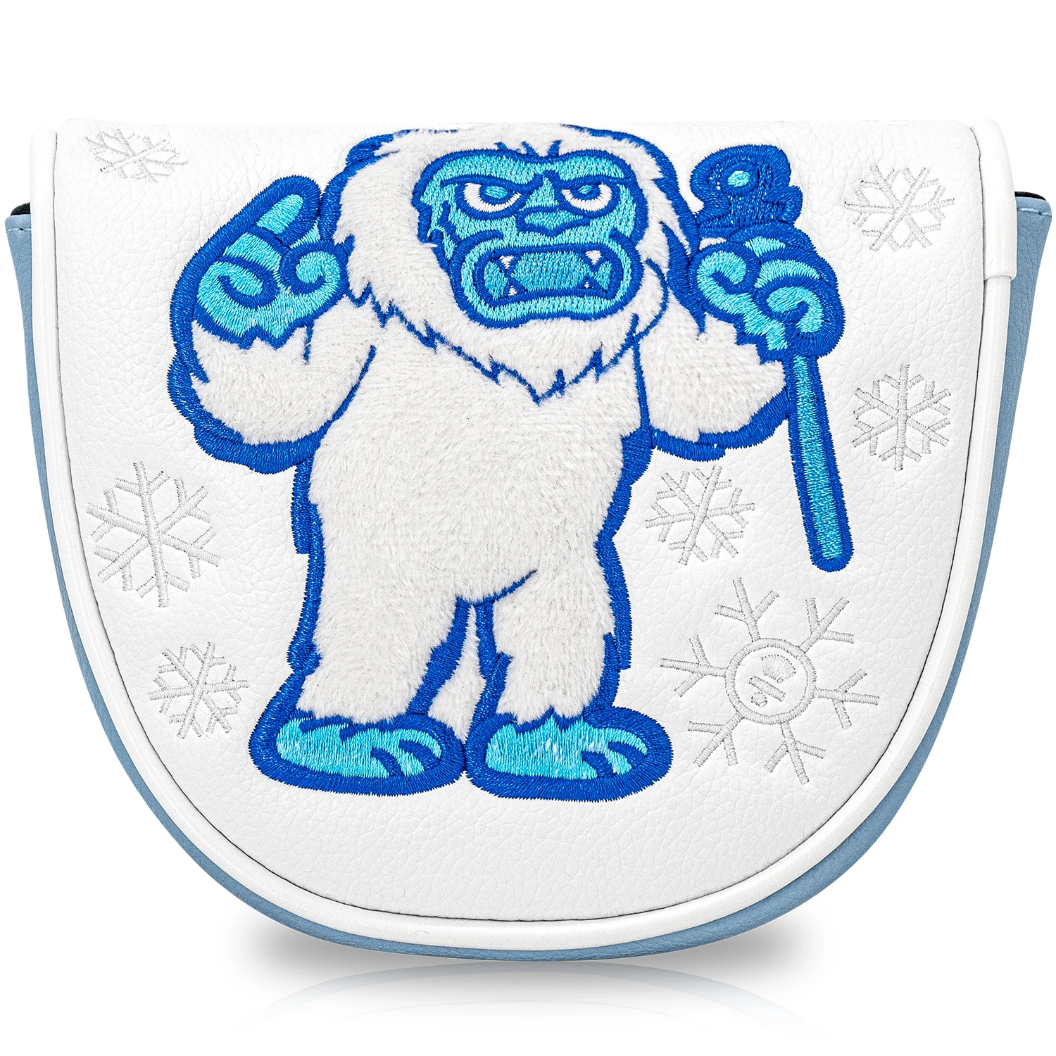 1pc Yeti Snow Monster Mallet Putter Cover Magnetic Closure Semi-Circle Putter Headcover Golf Club Protective Sleeve