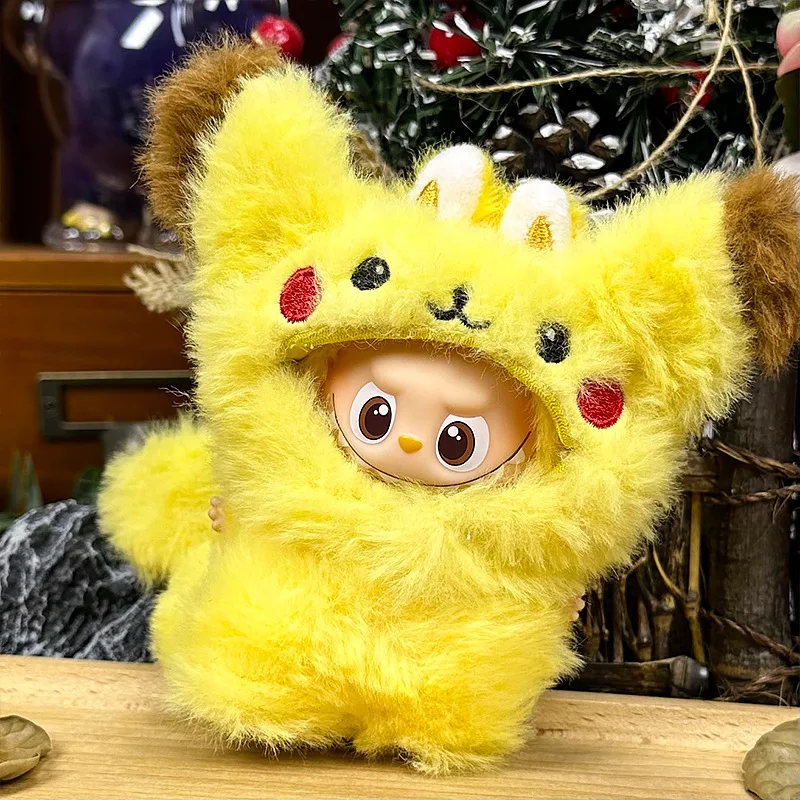 Per 10 centimetri Labubu Vestiti Pokémon Pikachu Eevee Peluche Tuta Set Labubu Bambole 4.0 Cartoon Dress Up Abbigliamento FAI DA TE giocattolo Accessori