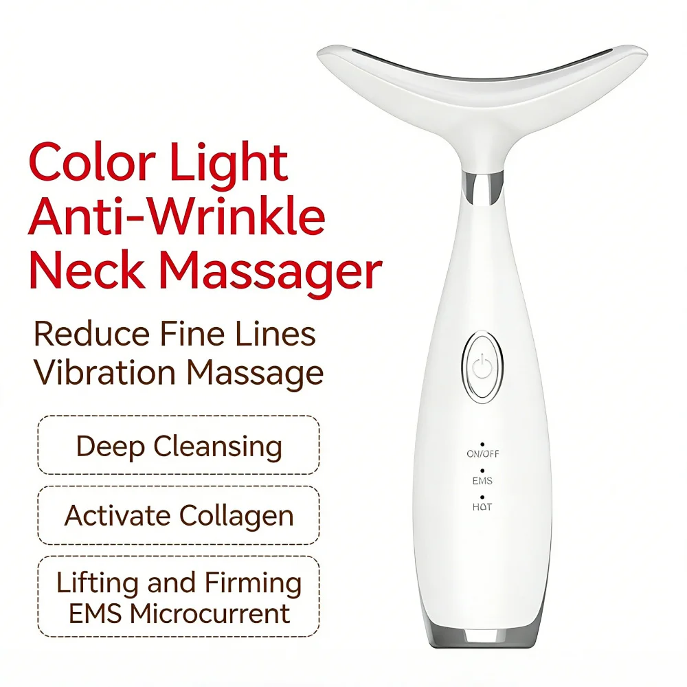 

Аппарат для лифтинга шеи и лица EMS с красным светом, против морщин, для подтяжки кожи, удаления двойного подбородка, массажер для лица