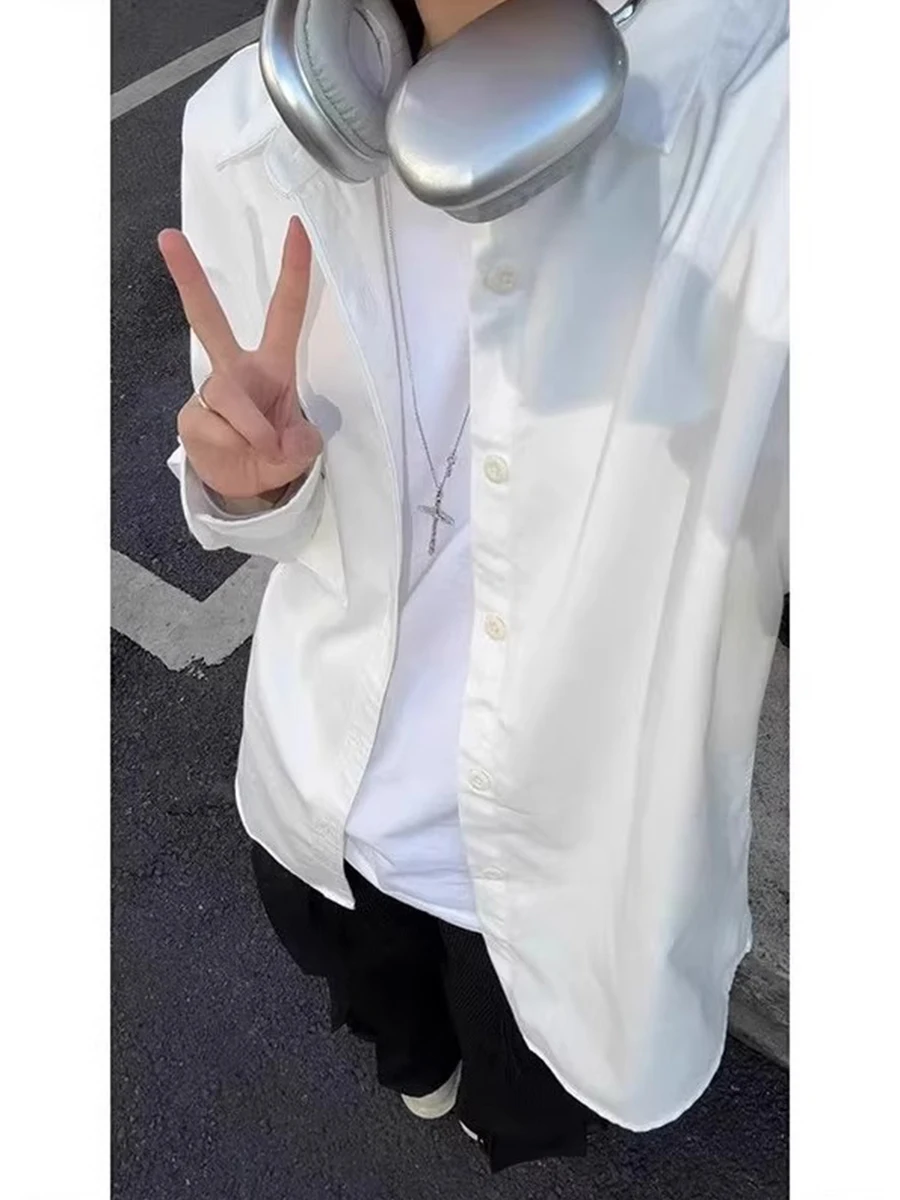 

Мужская белая рубашка Cleanfit с длинным рукавом: молодежная, легкая, драпирующаяся, с защитой от солнца, приталенная, модная весенняя верхняя одежда