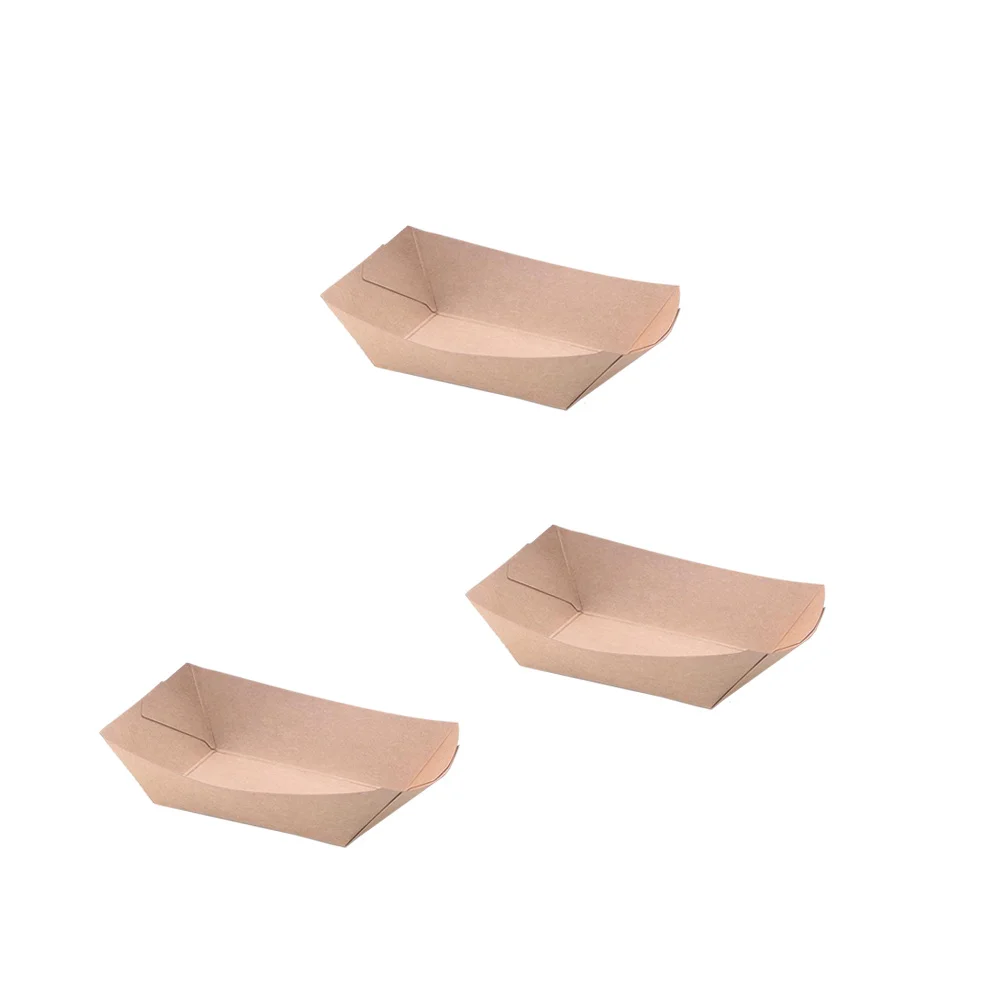 50 pezzi di carta kraft ecologica per snack, scatola per barche, impermeabile, antiolio, a tenuta stagna, cibo caldo e freddo, microonde, sicuro, pranzo da asporto, insalata