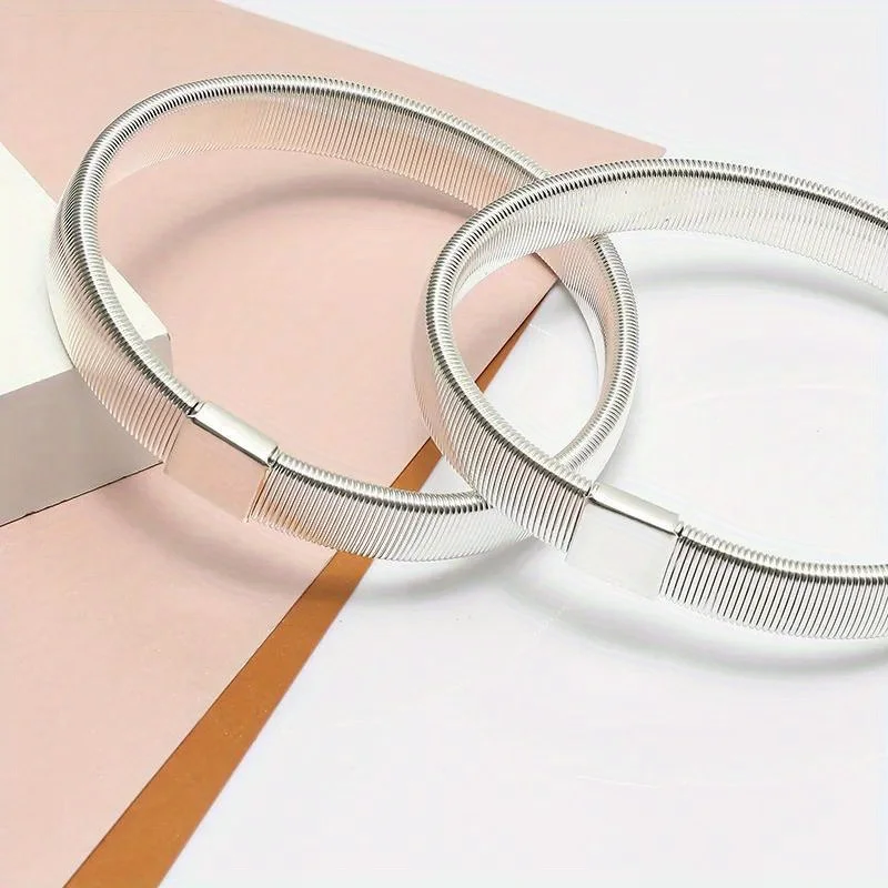 1Pair Fashion Wristband Ladies Shirt Sleeve Holders Metal Arm Bands Hold Ups Ring Men Bracelet Elastic Hoop Armband image 6