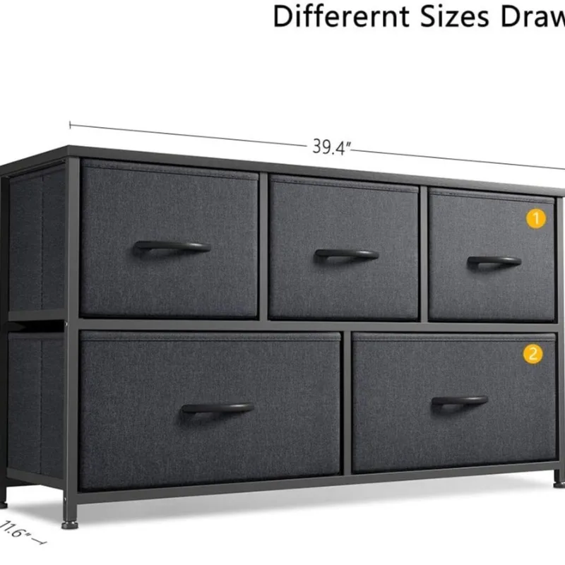 خزانة ألعاب حديثة للأطفال، خزانة تخزين بأدراج قماشية، طاولة بجانب السرير من الحديد المطاوع لغرفة المعيشة وغرفة النوم