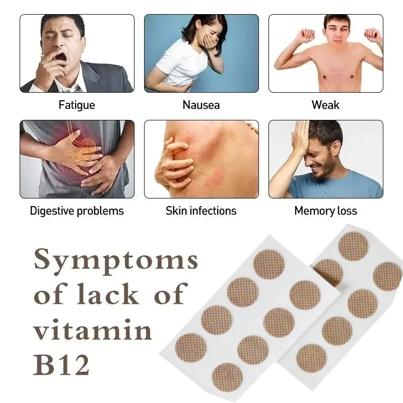 Vitamine B12 (hoge sterkte) Transdermale pleisters, met vitaminen B2, B6 - Ondersteunt energieproductie, hersenfunctie en metabolisme