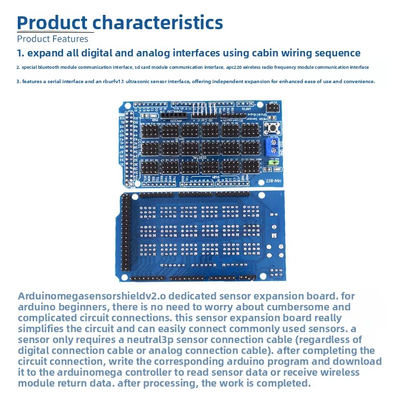 MEGA Sensor Shield V1 0 V2 0 Expansion Board for Electronic Bricks with High Compatibility