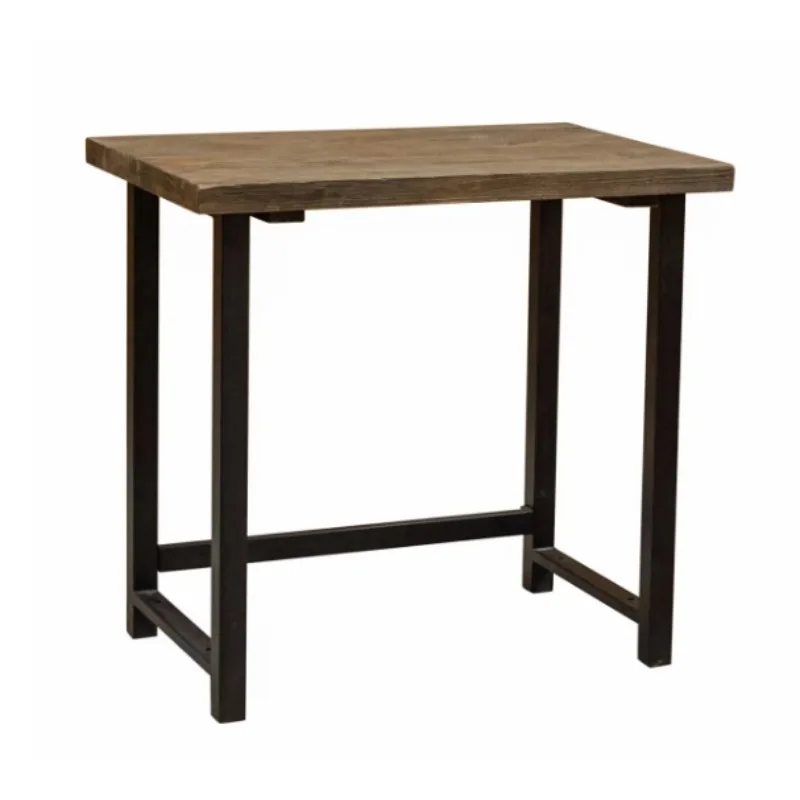 

Small Metal and Solid Wood Reclaimed Finish Desk with Natural Wood Variations, Home Office Furniture,Simple fashion, durable