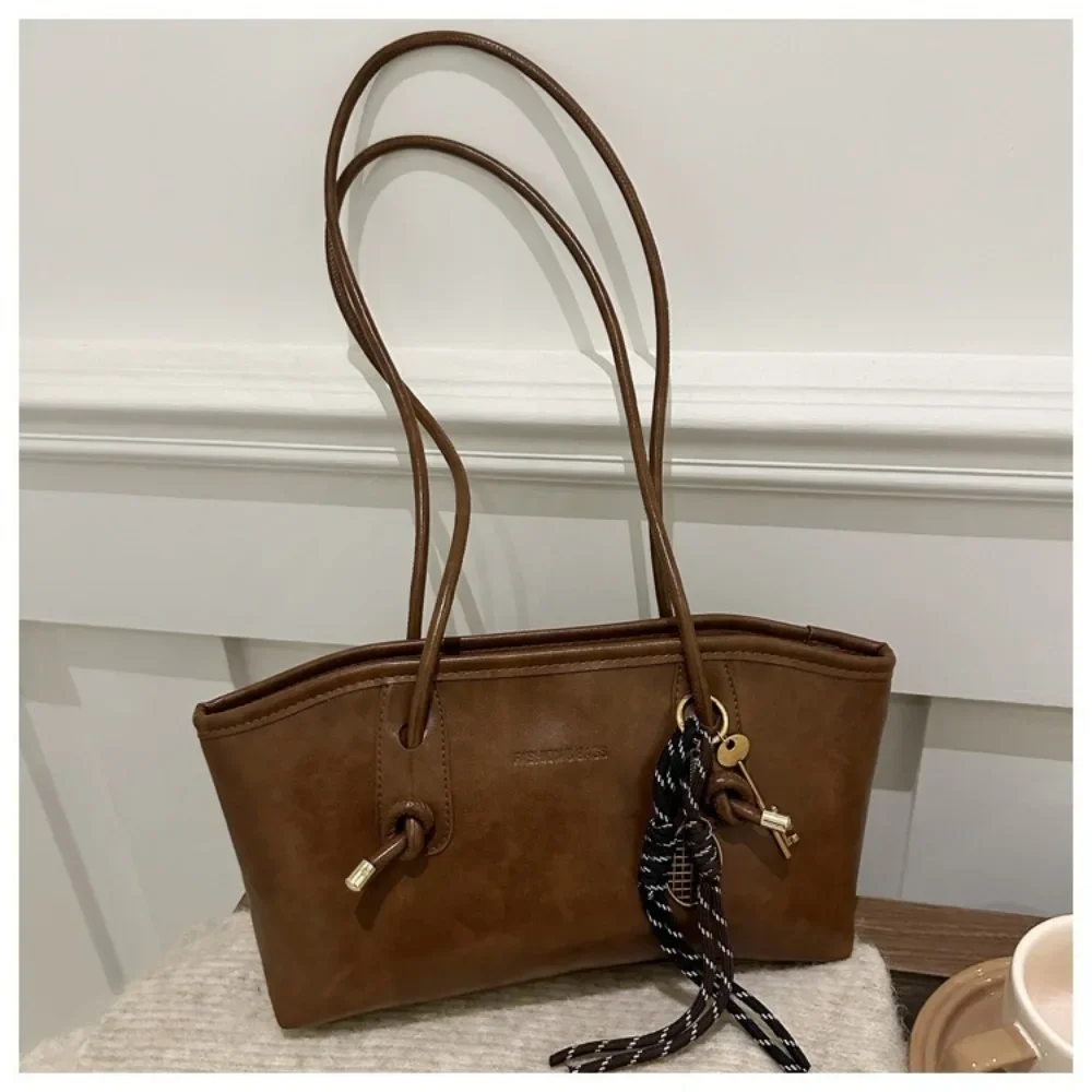 

Y2K Fashion New Large Capacity Work Shoulder Bag Solid Color Simple Lady Handbags PU Leather Tote Bag Women Female