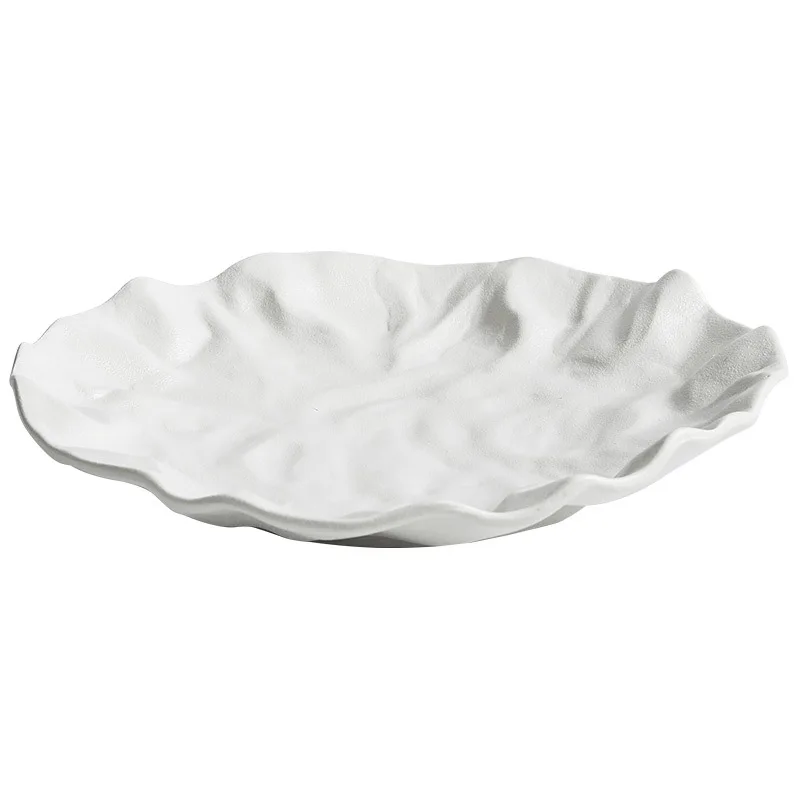 Ceramic Wrinkle Plate Steak Dish Elegant Home Dining Western Style Dinnerware