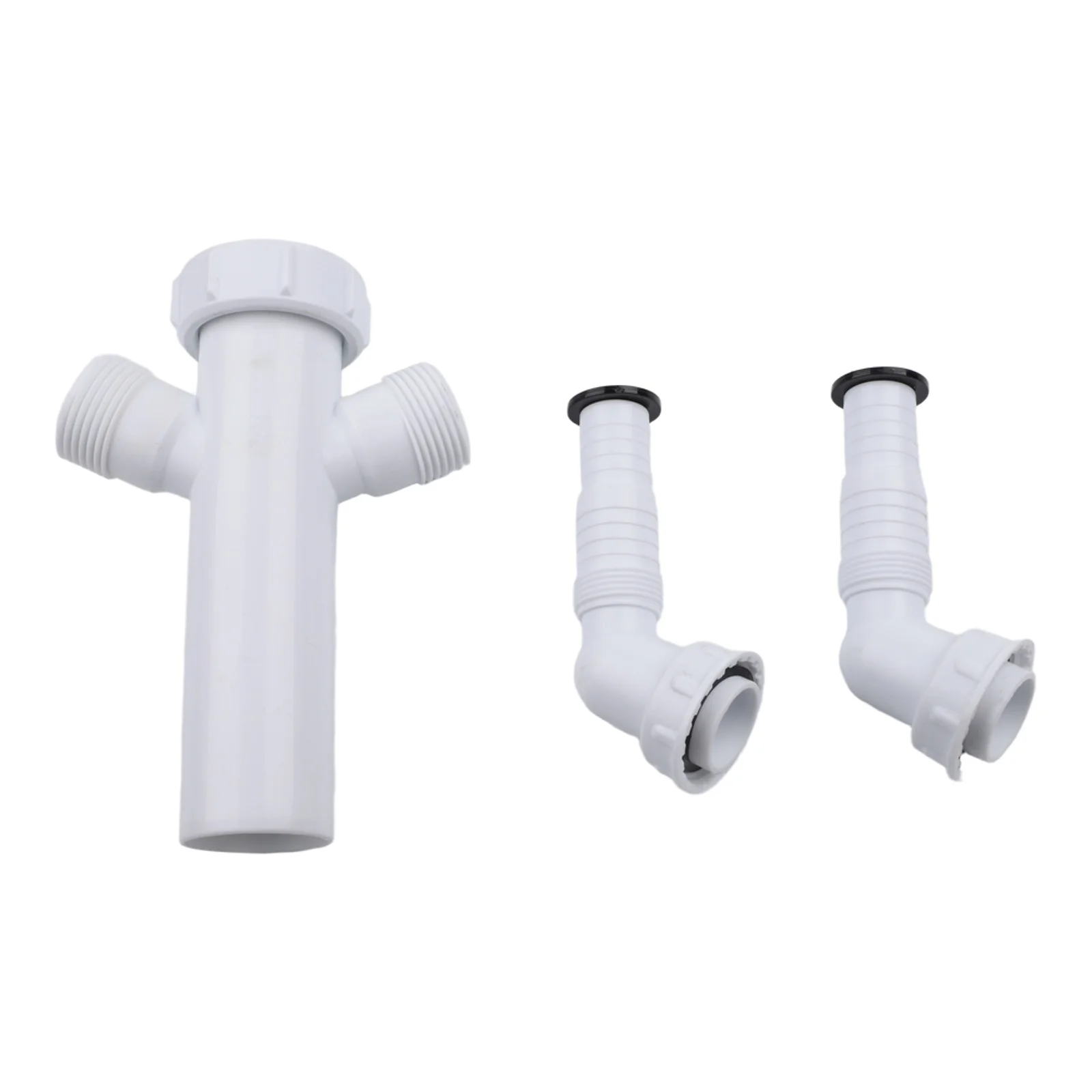 1Pc White PP Double Outlet Waste Trap 1-1/2 Inch For Washing Machine Dishwasher Sink Drain Pipe Plumbing Fittings