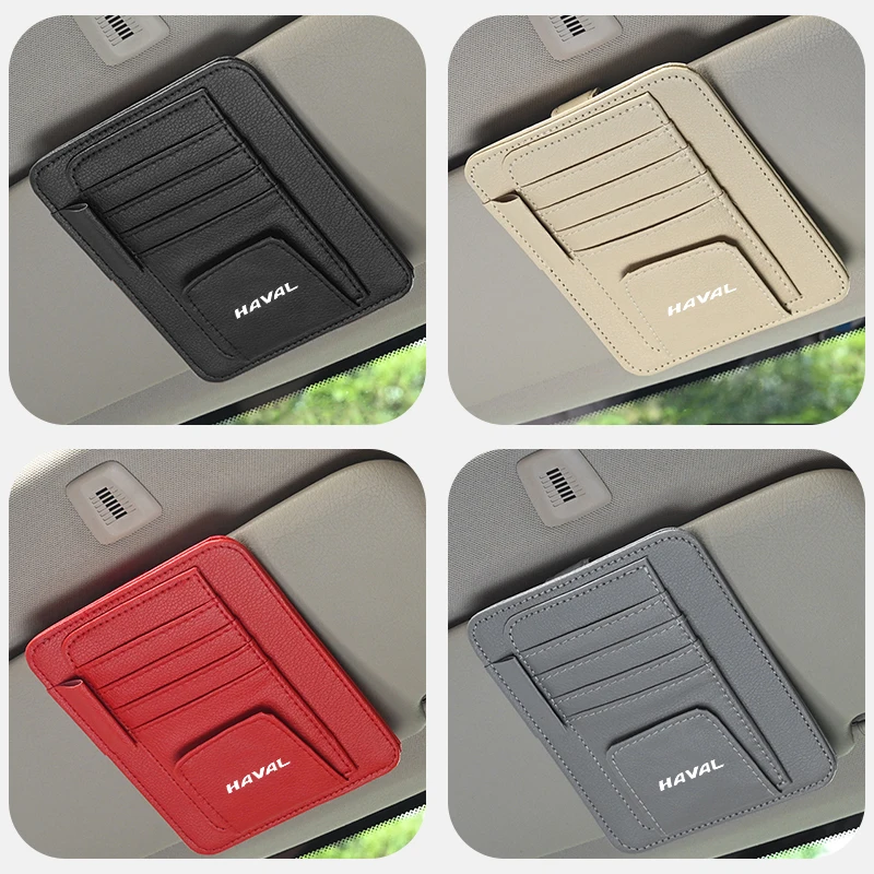 Car Sun Visor Organizer IC Card Glasses Storage Holder Clip For Haval H6 Dargo M6 H9 H6S F7 F7X Jolion X DOG XY H2 H3 H5 H7 H8