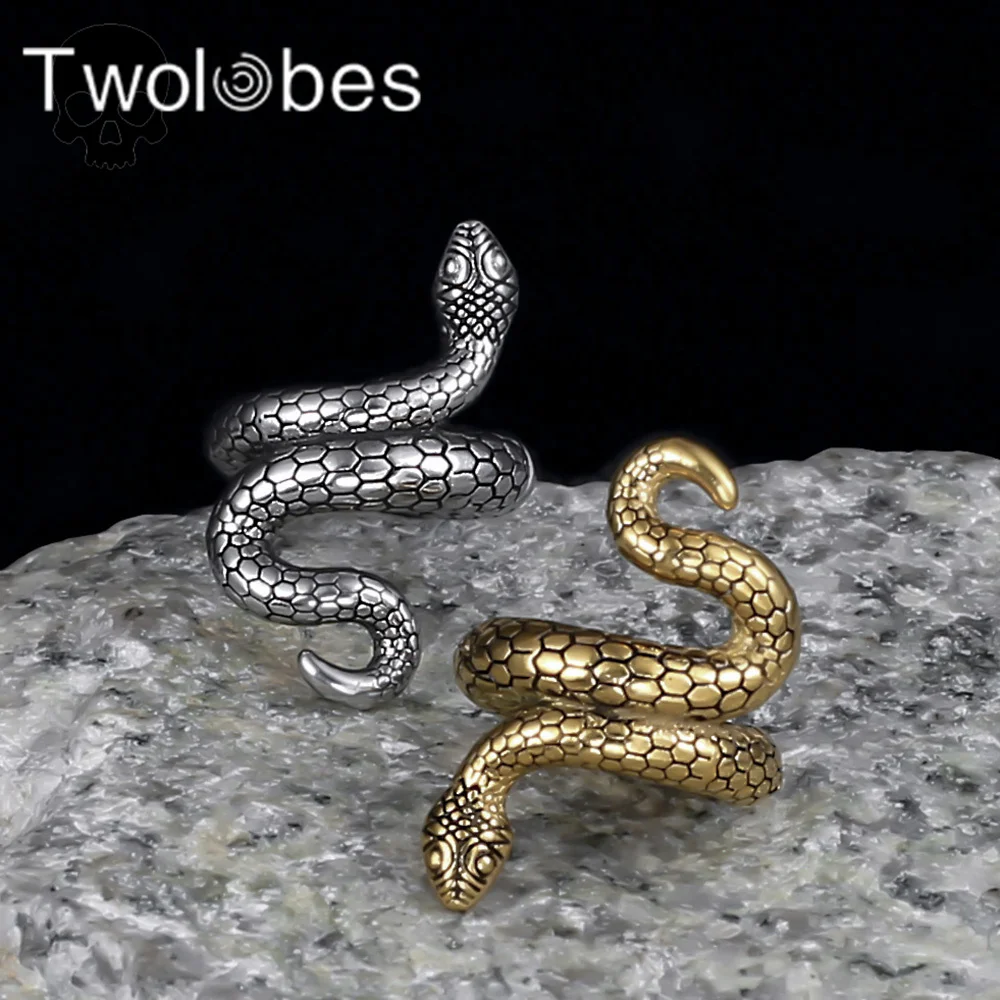 Twolobes 2PC Hot Summer Snake Ear Lobe Cuff Plugs Hangers 316 Stainless Steel Tunnels Gauges Piercing Body Jewelry New