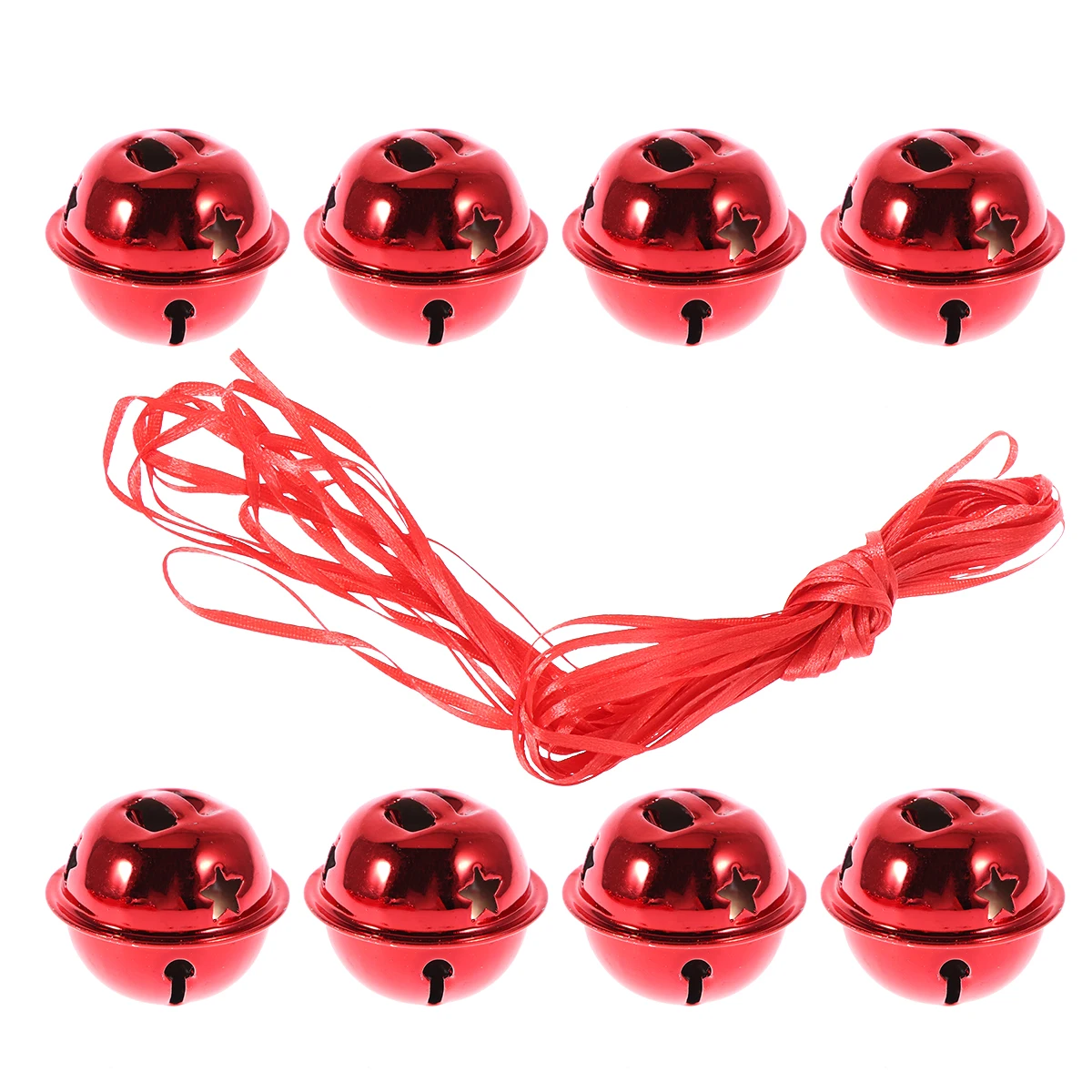 

21 Pcs Christmas Bell Ornaments Party Decorations Bells Colored Lights Mini Jingle with Ribbon
