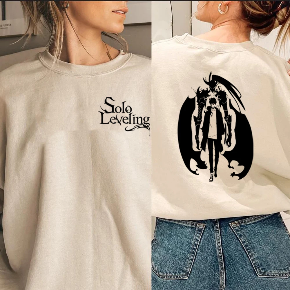 

Толстовка Solo Leveling Sung Jin-Woo Shadow Monarch, толстовка с капюшоном в Корейском стиле аниме, одежда отаку, толстовки в стиле ретро, подарок фанату манги