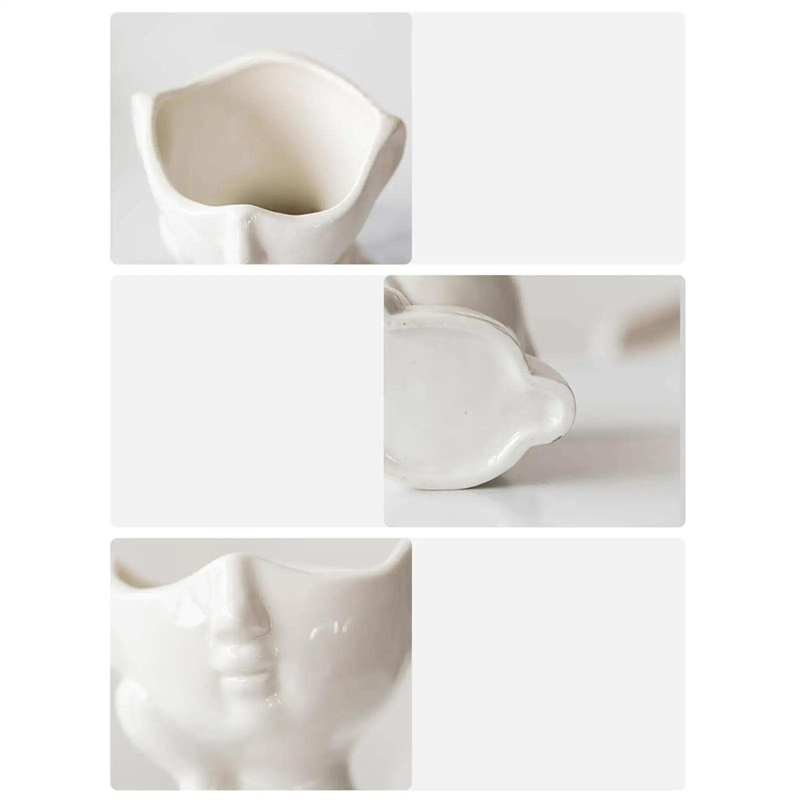Flower Pot Sculpture Pot Human Head for Table Home Decoration