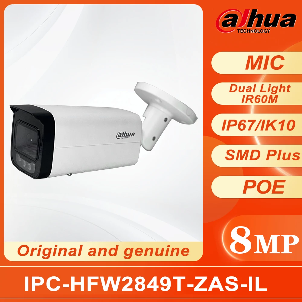 Dahua 8MP Smart Dual Light Vari-focal Bullet WizSense Network Camera IPC-HFW2849T-ZAS-IL