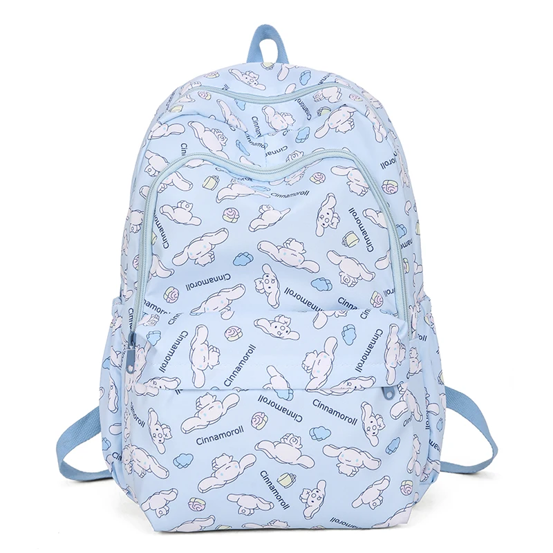 kuromi Cinnamoroll Full-Width Printed Backpack, Girls Large-Capacity Backpack Travel Bag, Portable Outdoor Backpack Laptop Bag