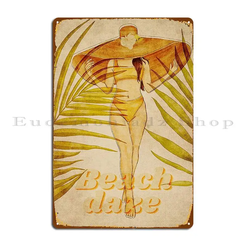 Vintage Summer Beach Babe Beach Daze Metal Plaque Poster Cinema Garage Custom Pub Plates Plaques Tin Sign Poster