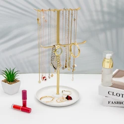1Pcs Elegant Jewelry Storage Rack 2-Layer Display Stand, Used for Earrings, Necklaces, Ring Tray, Spacious and Durable, Easy to