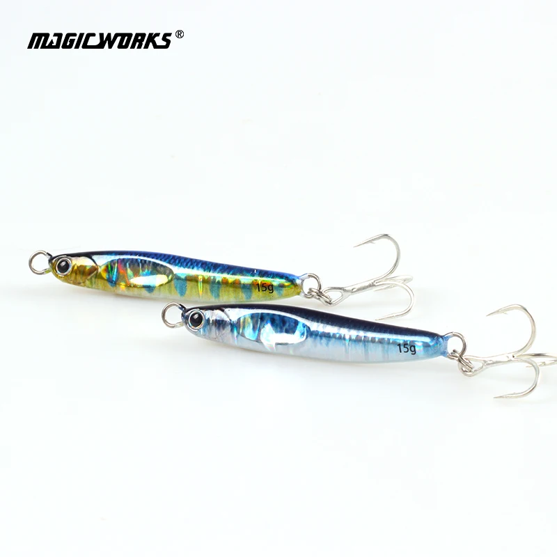 MAGIC WORKS Metal Jig Fishing Lures  Shore Micro Sea Fishing Lure Tackle 10g 15g For Hard  Artificial Bait Fishing Goods Tackle