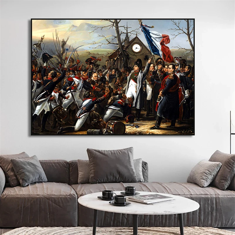 Napoleon Bonaparte Portrait Crossing The Alps Coronation of Napoleon I Painting Canvas Poster Print for Living Room Home Decor