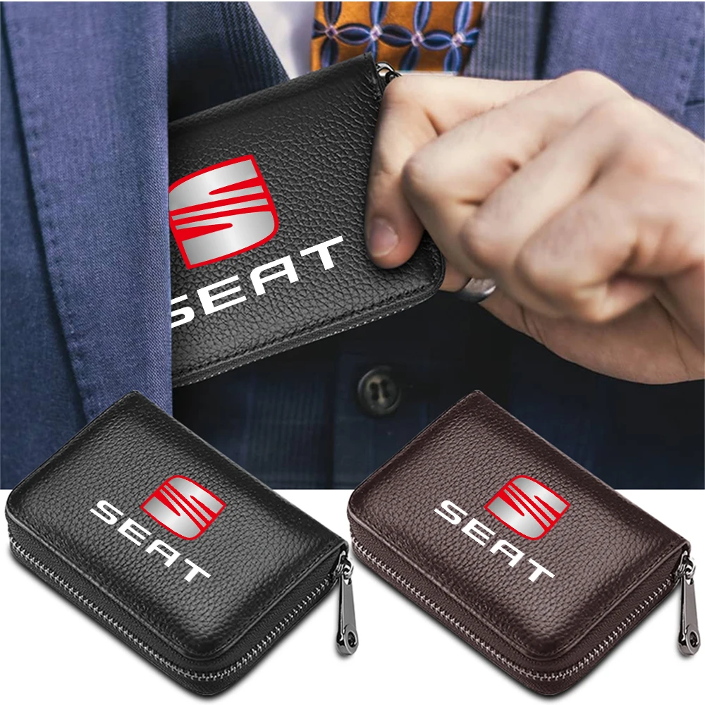 Car Organizes Wallet Driver license Credit ID Card Holder Bag For SEAT lbiza 6j Leon Mk1 Mk2 cupra FR Racing Arona Ateca Altea