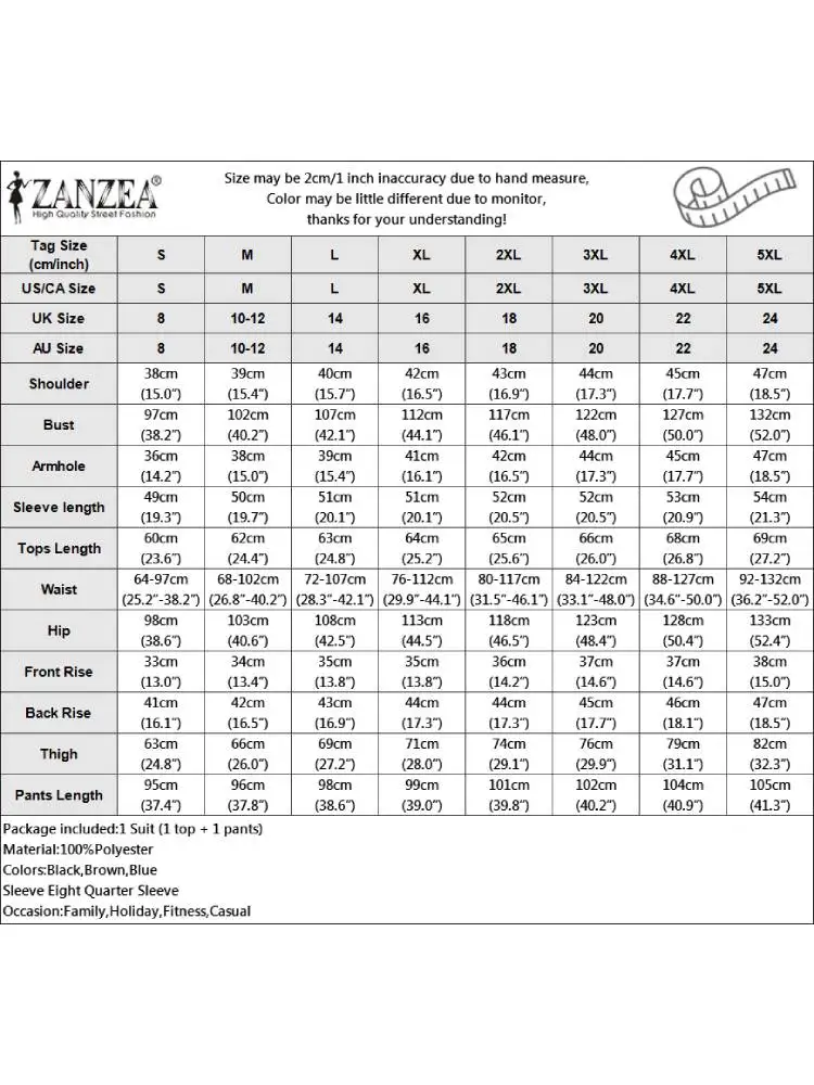 ZANZEA-طقم إسلامي من قطعتين للنساء ، بدلة رياضية فضفاضة ، قمم غير رسمية ، بنطلون واسع الساق وبنطال ، كم ، ملابس إسلامية ، موضة أنيقة ، ربيع