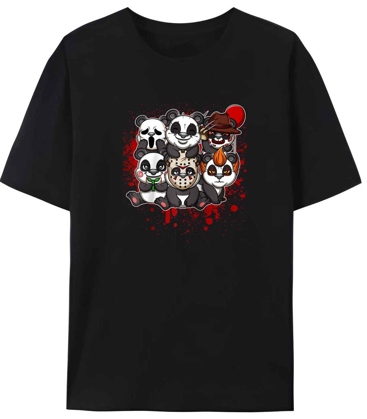 

My Little Horror Crew Halloween Animals Men's Oversized T-Shirt Cotton Graphic Print Summer Casual Clothes