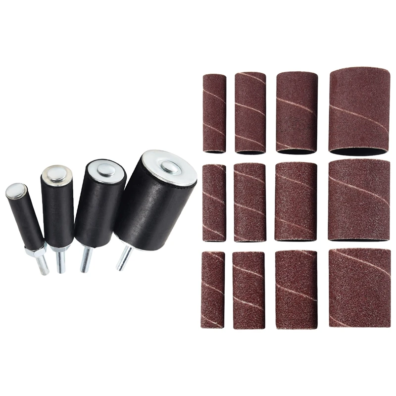 

16 Pcs Drum Sanding Kit, Sanding Drum For Electric Drill Press Drum Sander Attachment With Spindle Sander Sleeves