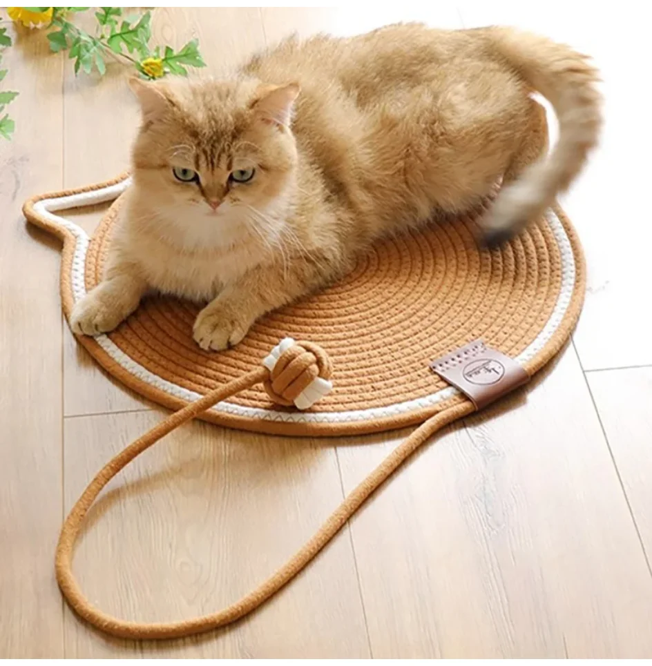 

Cotton Rope Cat Scratching Post Mat Cat Scratcher Tool Funny Cat Toys for Grinding Claws Wear-Resistant Cat Scraper Pet Product
