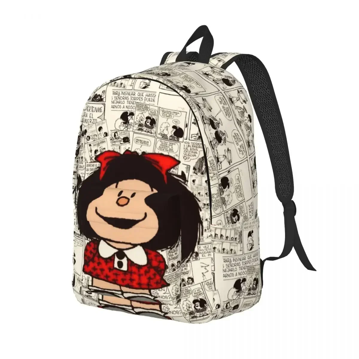 Anime Mafalda plecak na laptopa mężczyźni kobiety codzienna torba na książki dla uczniów torby Kawaii z kreskówek