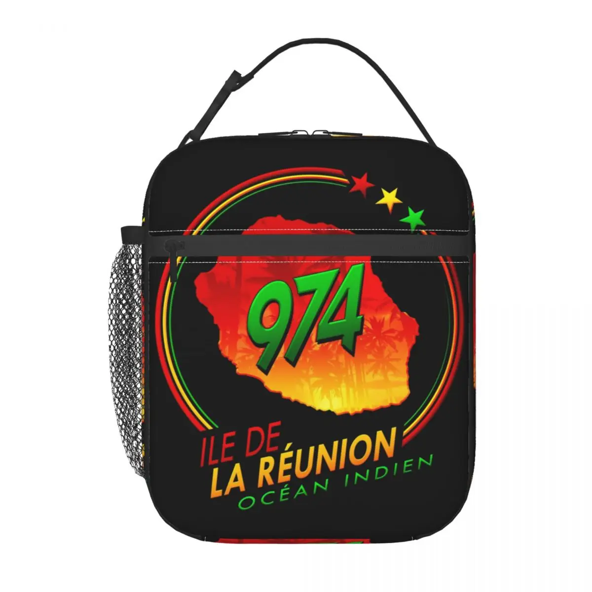 974 Reunion Island Insulated Lunch Bags Women Ile De La Reunion Portable Cooler Thermal Food Lunch Box Outdoor Camping Travel