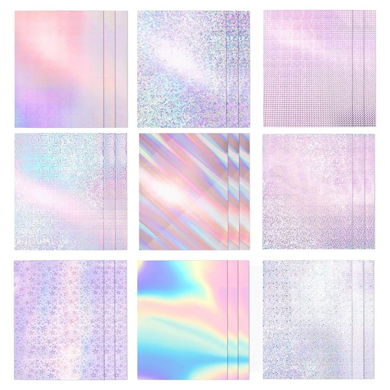 27 Sheets Holographic Cardstock, 8 X 12 Inch Metallic Glitter Shiny Mirror Paper 250Gsm/92Lb For Arts And Crafts Durable