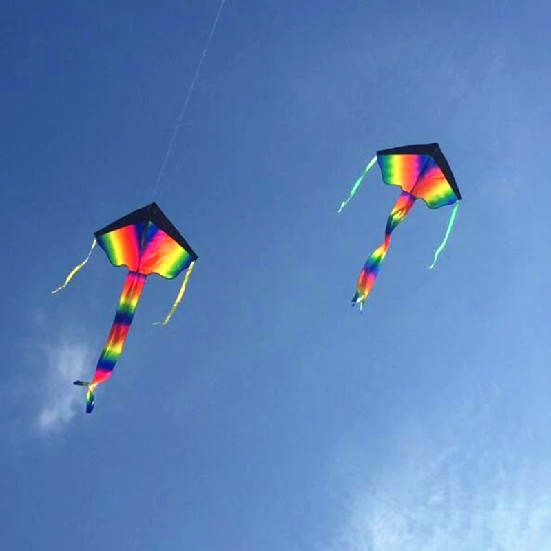 free shipping rainbow delta kites for children dragon flying paragliding equipment basta juego de mesa peonza madera stunt kite