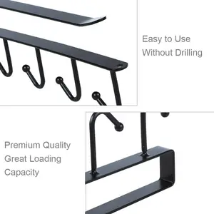 Coffee Mug Holder with 6 Hooks, Black and White, Multifunctional Shelf, Kitchen Cabinet, Sundries Organizer, Storage Hanger 10 Main Sales Knife Proof Vest - №10