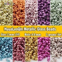365pcs 2mm Japanese Metallic Bronze Cylindrical Glass Beads 10/0 Loose Spacer Seed Beads for Needlework Jewelry Making Sewing