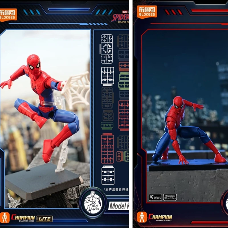 genuine-blokees-marvel-champion-class-lite-anime-figure-spider-man-action-figure-collectible-model-ornament-fully-articulated