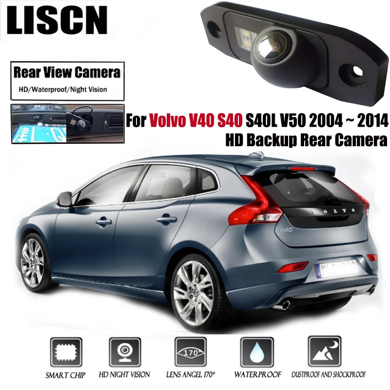 HD Backup tylna kamera dla Volvo V40 S40 S40L V50 2004 ~ 2014 Night Vision wodoodporna kamera cofania Parking cofania