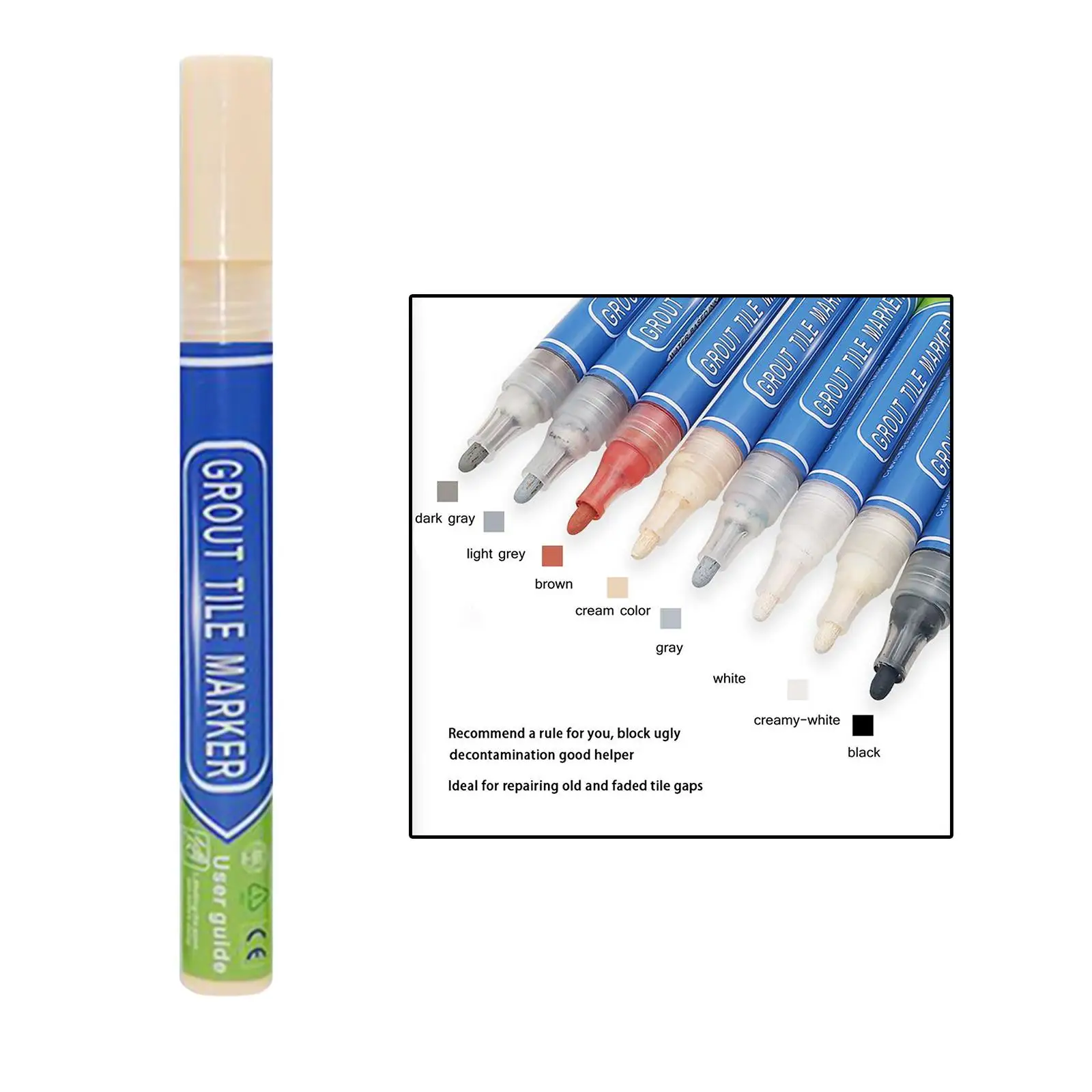 Tile Grout Filler Coating Marker Pen Anti-mould Stain Remover for Kitchen Bathroom Tile Repair